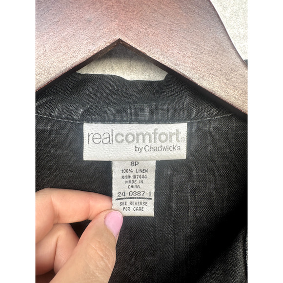 Real Comfort by Chadwicks Womens Button Up Jacket Size 8P Black Long Sleeve - Picture 6 of 10
